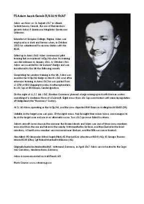 A preview of a PDF biography for Gerein, Adam Jacob